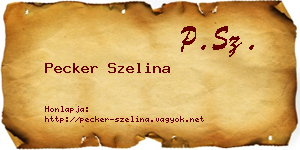 Pecker Szelina névjegykártya